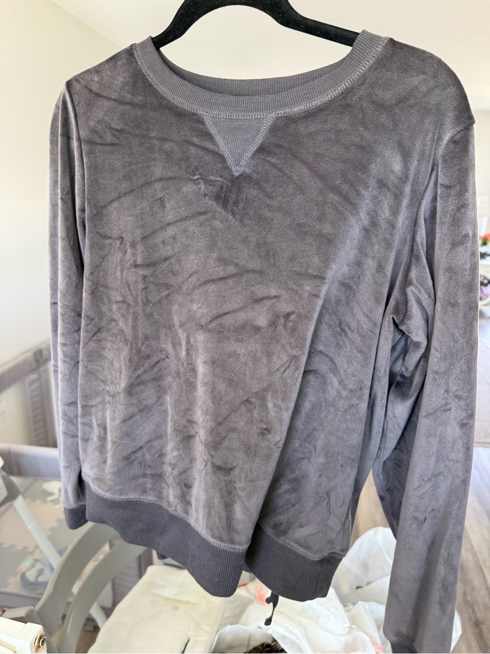 Women’s Plush Two Piece Lounge Set - Gray